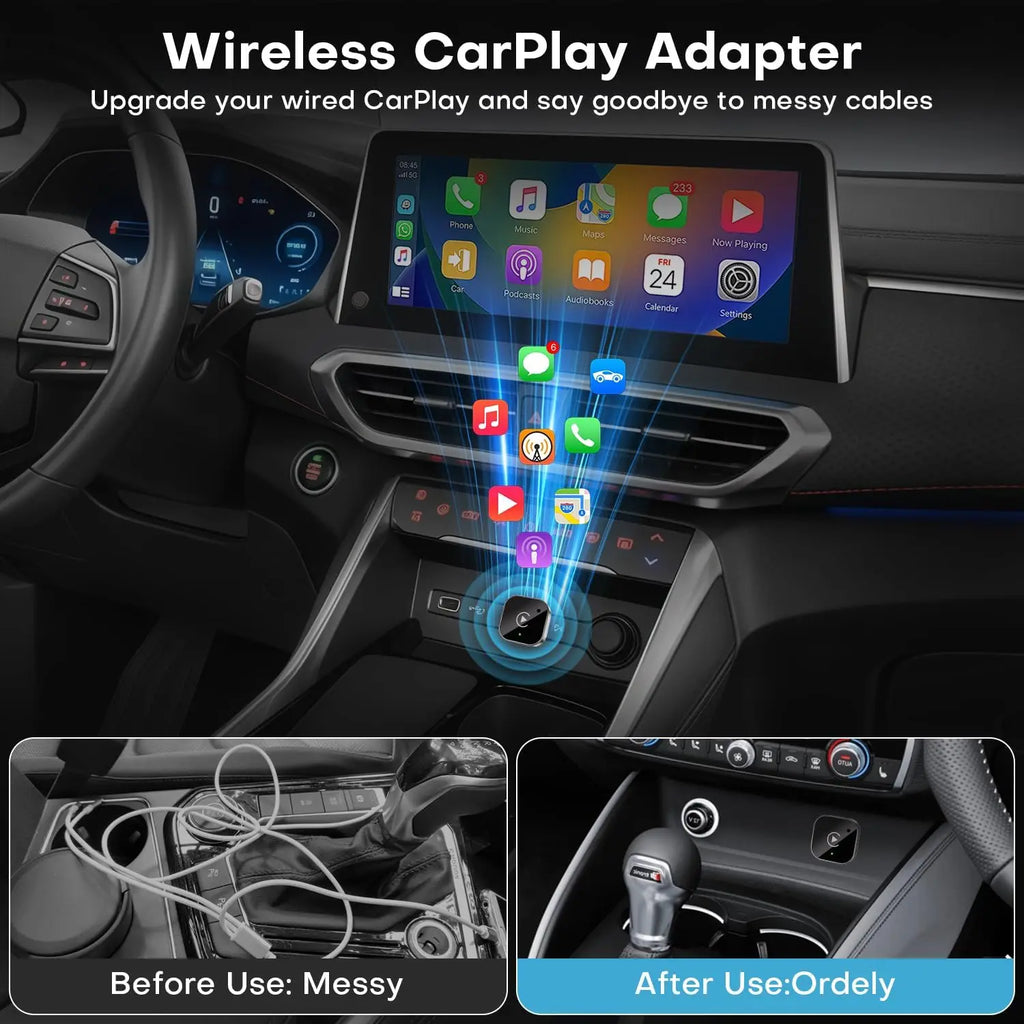 Transform Your Drive: 2025 Wireless CarPlay Adapter - Upgrade Your Wired Experience with Sleek Mini USB Design